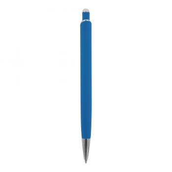 5x Kugelschreiber mit Namensgravur - aus Metall - mit Soft Touch - hellblau