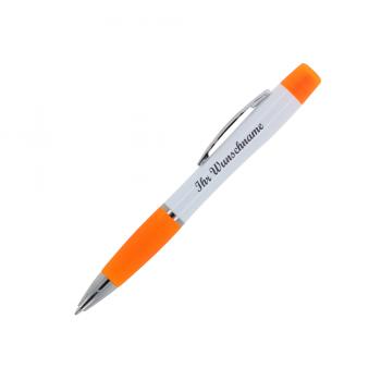 5x Kugelschreiber mit Namensgravur/ mit dreifarbigen Textmarker / 5 Farben