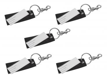 5x Schlüsselanhänger / aus Mikrofaser / Farbe: schwarz