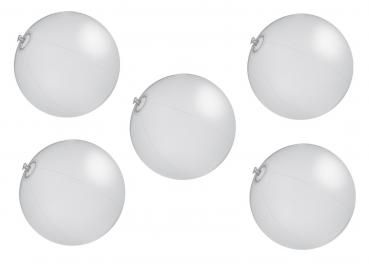 5x Strandball / Wasserball / Farbe: weiß
