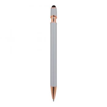5x Touchpen Kugelschreiber "Roségold" / aus Metall / Soft-Touch / Farbe: silber
