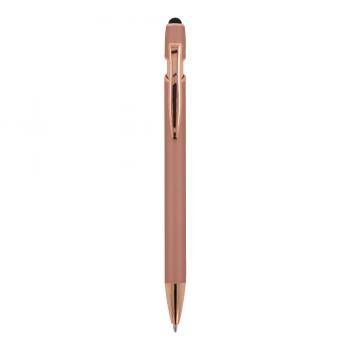 5x Touchpen Kugelschreiber "Roségold" / aus Metall / Soft-Touch / roségold