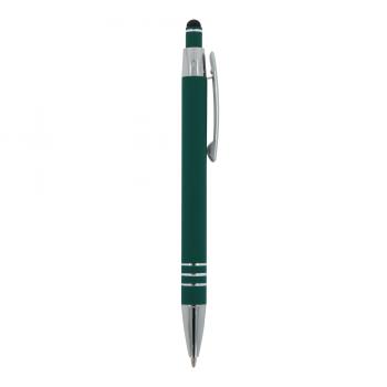 5x Touchpen Kugelschreiber mit Namensgravur - aus Metall - dunkelgrün