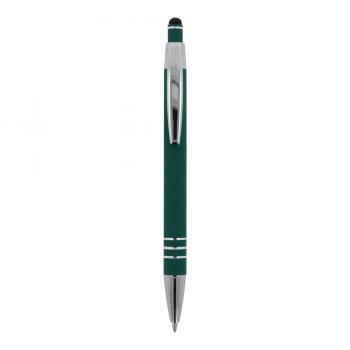 5x Touchpen Kugelschreiber mit Namensgravur - aus Metall - dunkelgrün