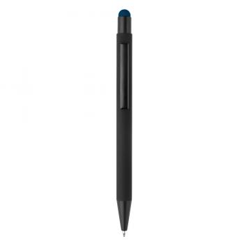5x Touchpen Kugelschreiber mit Namensgravur - aus Metall - Stylusfarbe: blau