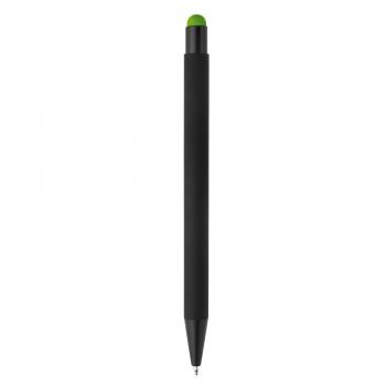 5x Touchpen Kugelschreiber mit Namensgravur - aus Metall - Stylusfarbe: hellgrün