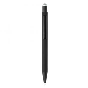 5x Touchpen Kugelschreiber mit Namensgravur - aus Metall - Stylusfarbe: silber