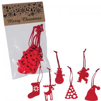 6 Filzanhänger für Weihnachten / Tannenbaumschmuck / Christbaumschmuck