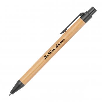 6 Kugelschreiber aus Weizenstroh und Bambus mit Namensgravur - 6 Farben