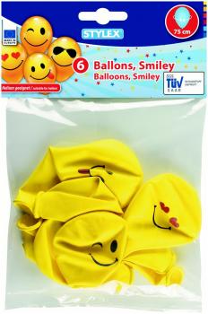 6 Luftballons "Smiley"
