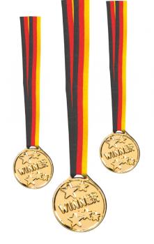 6 Medaillen aus Kunststoff