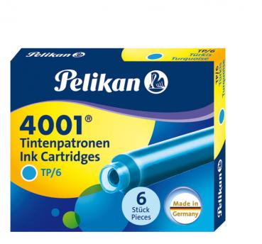6 Pelikan Tintenpatronen 4001® / Füllerpatronen / Farbe: türkis