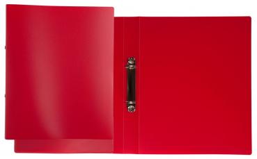 6 Ringbücher / DIN A4 / 2-Ringmechanik / Farbe: transluzent rot