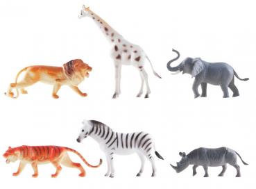 6 Zootiere Spielfiguren / ca. 15 cm