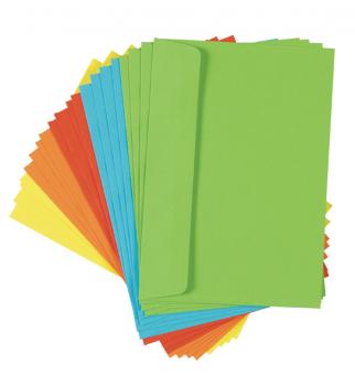 60 (3x 20) farbige Briefumschläge Din C6 bunte Kuvert