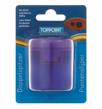 60 Doppel Dosenanspitzer Anspitzer Bleistiftspitzer grün violett rot