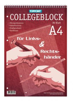 6x Collegeblock DIN A4 für Rechts & Linkshänder kariert