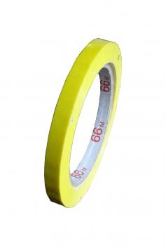 6x PVC Klebeband / 66m x 9mm / leise abrollend / Farbe: gelb