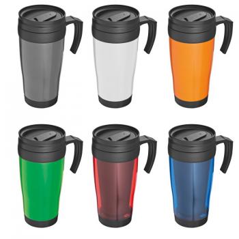 6x Trinkbecher / 400 ml / Farbe: je 1x rot, grün, blau, orange, weiß und grau