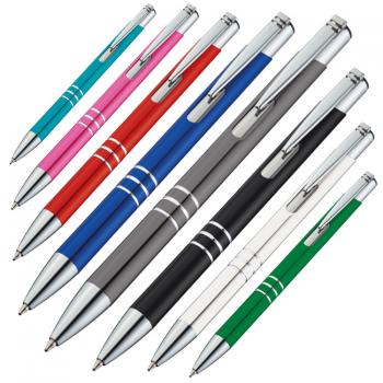8 Kugelschreiber aus Metall / 8 verschiedene Farben