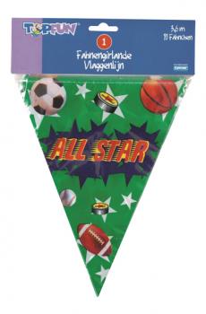 All Star Fahnen Girlande Plastik 3,60m