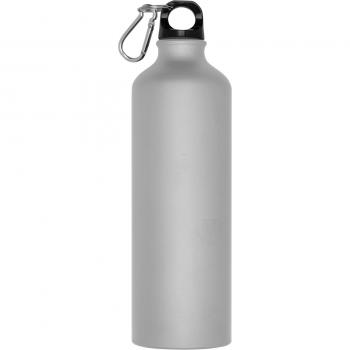 Aluminium Trinkflasche mit Gravur / mit Karabinerhaken / 800ml / Farbe silber