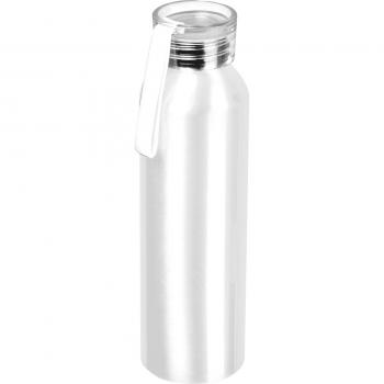 Aluminium Trinkflasche mit Gravur / mit Trageschlaufe / 600ml / Farbe: weiß
