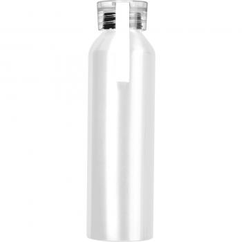 Aluminium Trinkflasche mit Gravur / mit Trageschlaufe / 600ml / Farbe: weiß