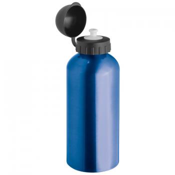 Aluminium Trinkflasche mit Sportverschluss / Sportflasche / 600ml / Farbe: blau