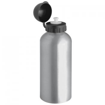 Aluminium Trinkflasche mit Sportverschluss / Sportflasche / 600ml / Farbe:silber