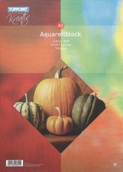 Aquarellblock 297x420mm DIN A3 24 Blatt 190g/m²