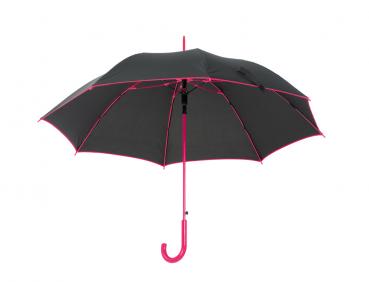 Automatik-Regenschirm / mit Fiberglasgestänge / Farbe: schwarz-pink