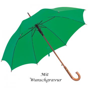 Automatik-Regenschirm mit Gravur / Farbe: grün