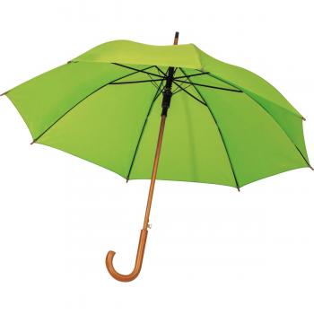 Automatik-Regenschirm mit Holzgriff / Farbe: hellgrün