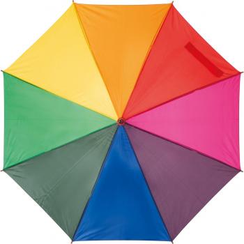 Automatik-Regenschirm mit Holzgriff / Farbe: multicolor