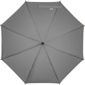 Automatik-Regenschirm mit Holzgriff / Farbe: silbergrau