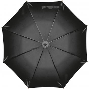 Automatik-Regenschirm mit Holzgriff und Holzspitzen / Farbe: schwarz