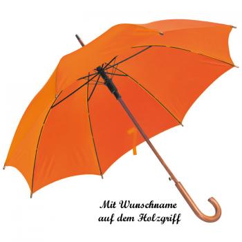 Automatik-Regenschirm mit Namensgravur - Farbe: orange