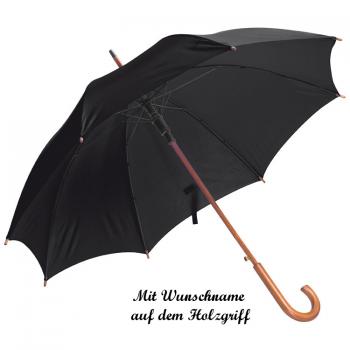 Automatik-Regenschirm mit Namensgravur - Farbe: schwarz