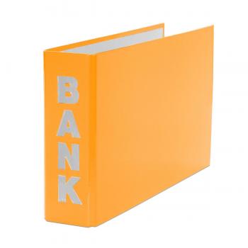 Bankordner / 140x250mm / für Kontoauszüge / Farbe: orange