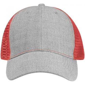 Basecap mit Netz / Farbe: grau-rot