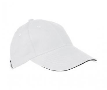 Baumwoll-Basecap 6 Panel heavy-brushed Cotton / Farbe: weiss
