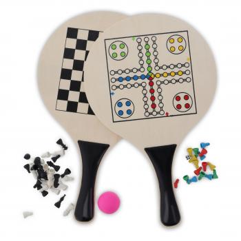 Beachball Set mit aufgedrucktem Ludo und Schachspiel