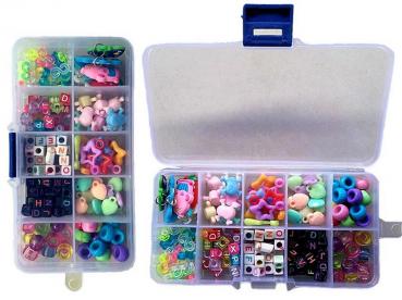Beads Box mit 181 Beads und Charms für Loom Gummibänder