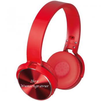 Bluetooth Kopfhörer mit Gravur / Farbe: rot