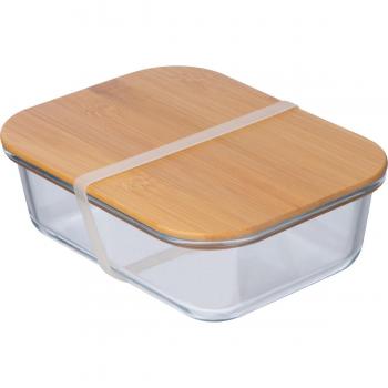 Brotdose / Brotzeitbox aus Borosilikatglas mit Bambusdeckel
