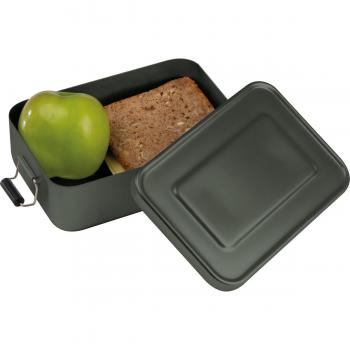 Brotzeitdose aus Alu mit Namensgravur - Lunchbox - Brotdose - Farbe: anthrazit