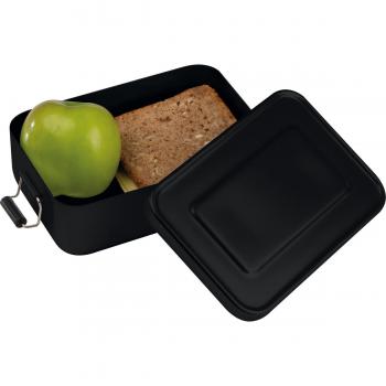 Brotzeitdose aus Alu mit Namensgravur - Lunchbox - Brotdose - Farbe: schwarz