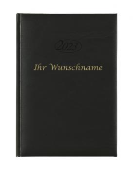 Buchkalender 2023 mit Gravur / Chefkalender / Farbe: schwarz