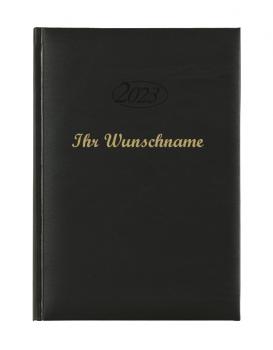Buchkalender 2023 mit Namensgravur / Chefkalender / Farbe: schwarz